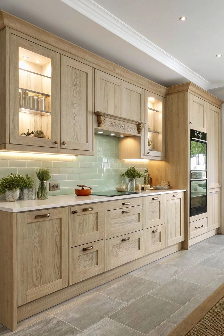 Sophisticated White Oak Kitchen Cabinets