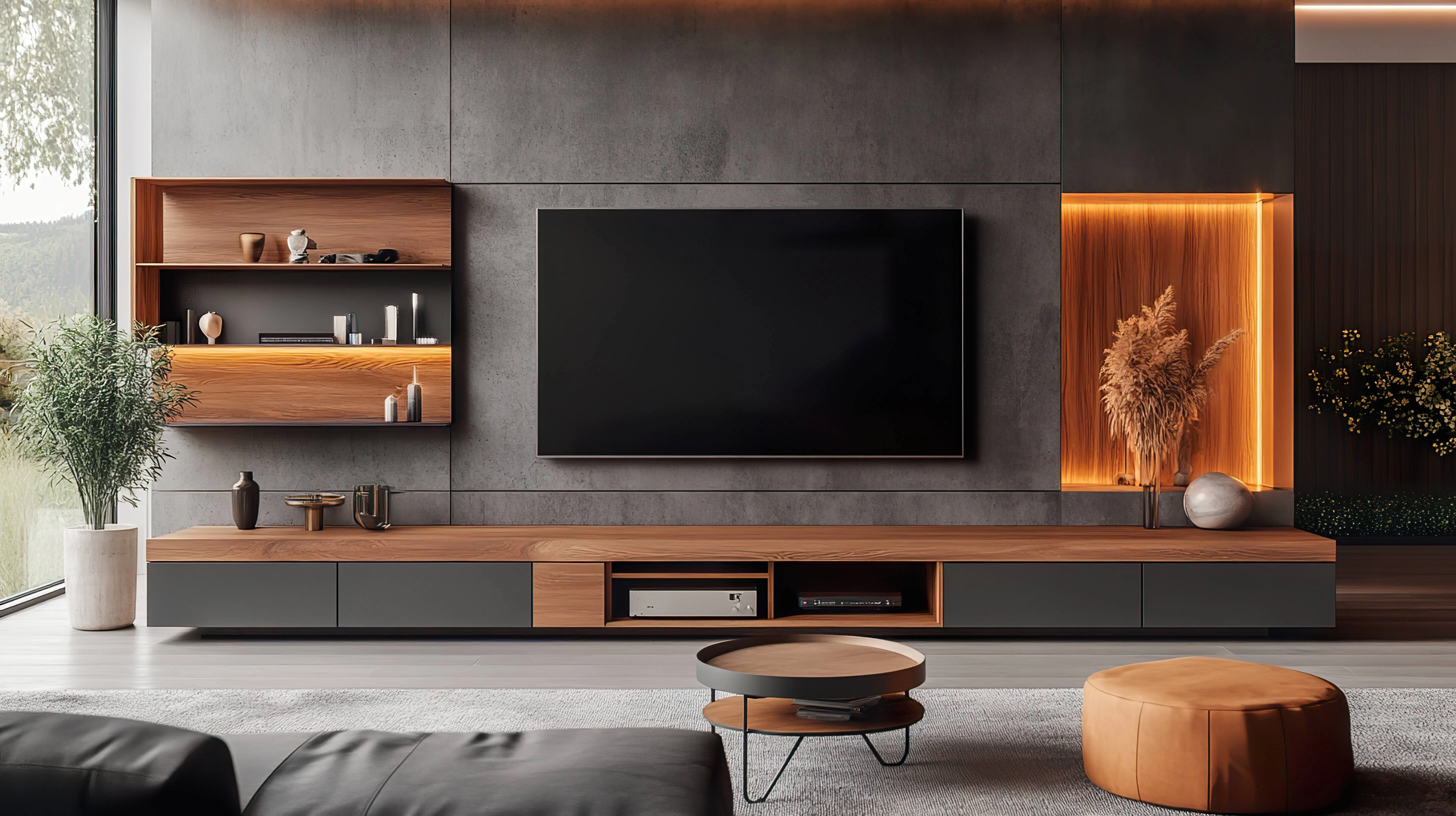 Compact TV wall unit for small spaces