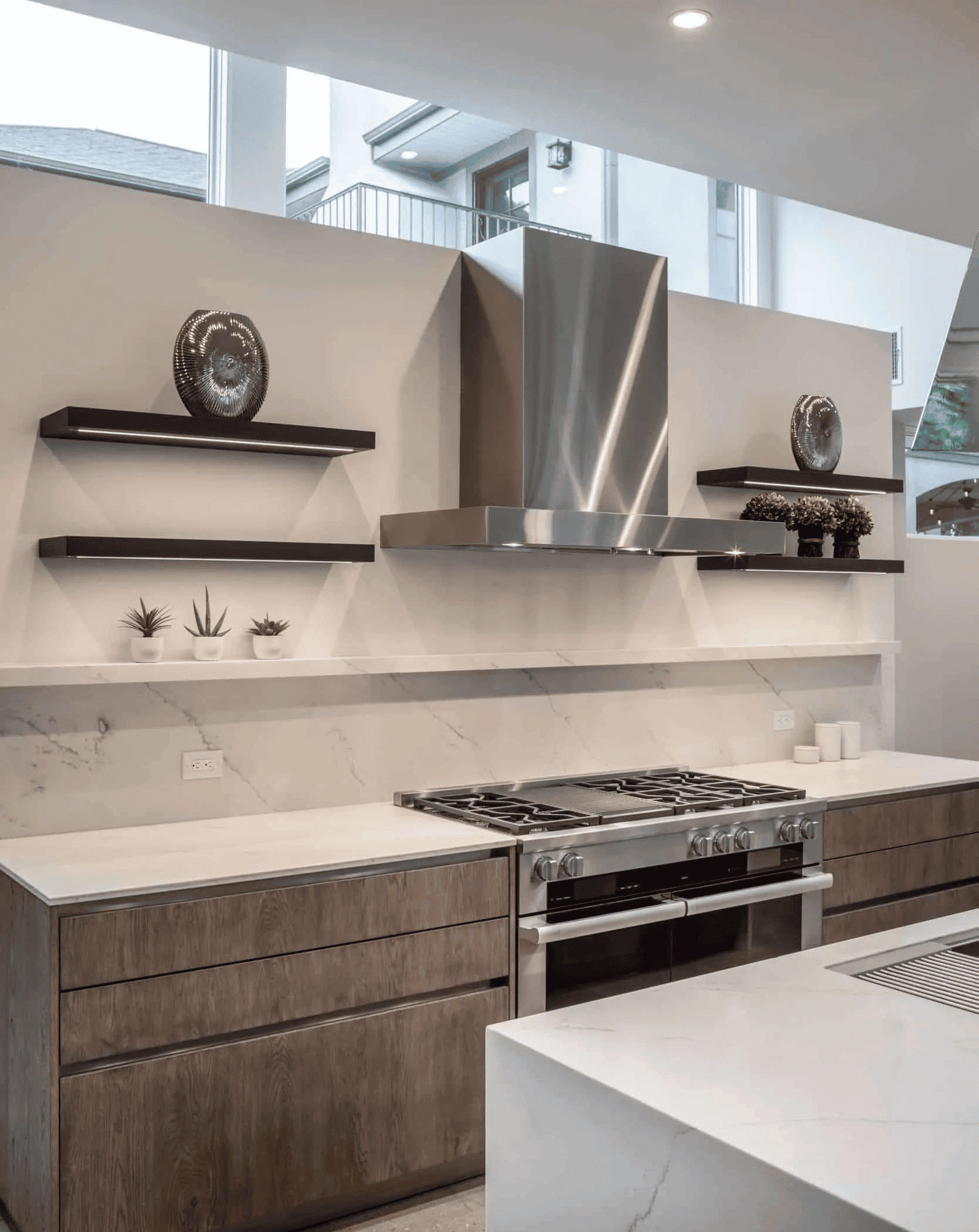 Stove wall pantry design