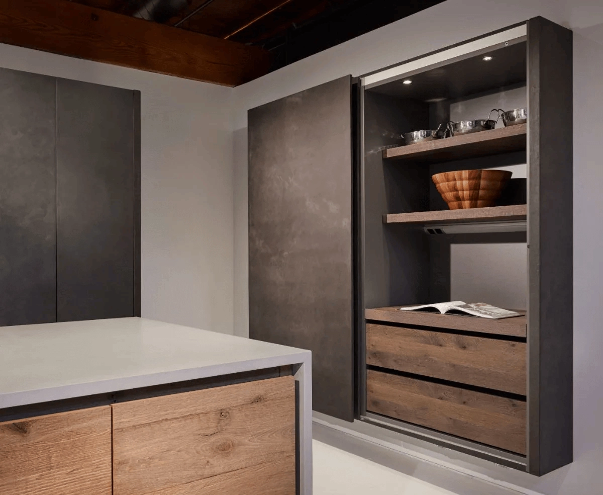 Micro butler’s pantry hanging wall cabinet