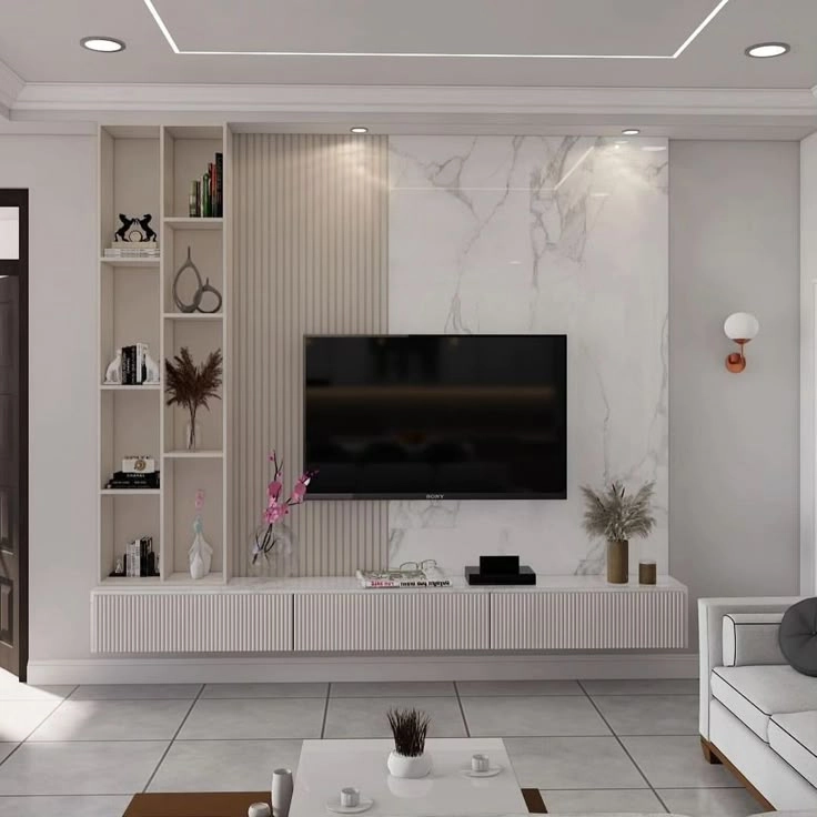 3D perspective TV wall design concept