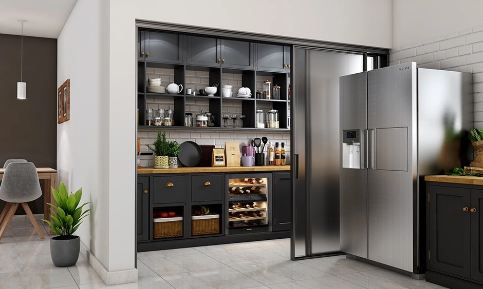 Large walk-in kitchen pantry for homes